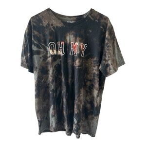 Gildan Black and Brown Tie-Dye Men's Tee